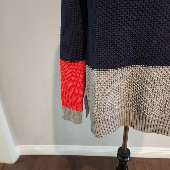 EIGHT EIGHT EIGHT woman’s Cotton Knit Sweater Blue/Gray/Orange Size M New - Picture 3 of 8